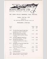 Schedule of Events - SMRC Ingliston [Special GT] 1972
