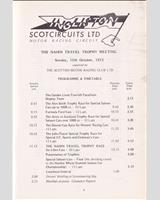 Schedule of Events - SMRC Ingliston [Special GT] 1972