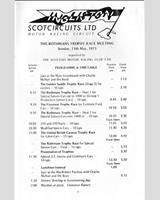 Schedule of Events - SMRC Ingliston [Special GT] 1973