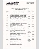 Schedule of Events - SMRC Ingliston [Special GT] 1973