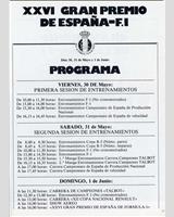 Schedule of Events - GP Spain 1980