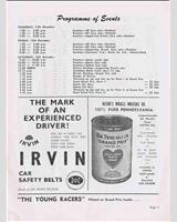 Schedule of Events - Rand Grand Prix Kyalami 1963