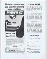 Schedule of Events - Kyalami 9 Hours 1967