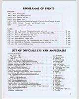 Schedule of Events - Kyalami Handicap 1968