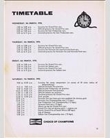 Schedule of Events - GP South Africa 1970