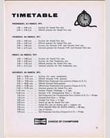 Schedule of Events - GP South Africa 1971