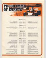 Schedule of Events - GP South Africa 1974