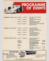 Schedule of Events - GP South Africa 1976