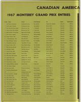 Entry List - Can-Am Laguna Seca 1967