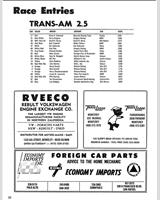 Entry List - Trans-Am Championship Laguna Seca -  Two Five Challenge 1971