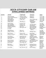 Entry List - Can-Am Laguna Seca 1980