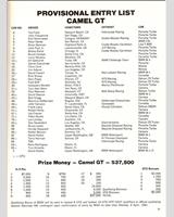 Entry List - Laguna Seca 100 Miles 1981