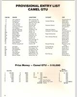 Entry List - Laguna Seca IMSA GTU 1981