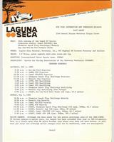 Schedule of Events - Laguna Seca 300 Kilometres 1985