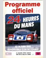 Programme Cover - Le Mans 24 Hours 1981