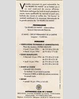 Schedule of Events - Le Mans 24 Hours 1994