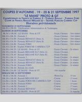 Schedule of Events - Le Mans 4 Hours 1997