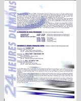 Schedule of Events - Le Mans Test 2000