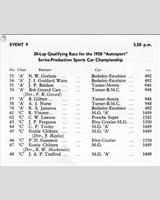 Entry List - Autosport Mallory Park [PS1.6] 1958