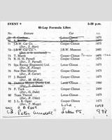 Entry List - NSCC Mallory Park [Formula Libre] 1960