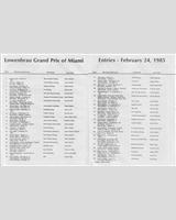 Entry List - Miami 3 Hours 1985