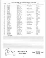 Entry List - 100 mile Mid America I 1975