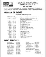Schedule of Events - SCCA National Mid-Ohio [DSR+ESR+FSR+GSR] 1967