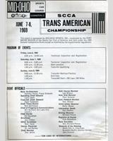 Schedule of Events - Trans-Am Mid-Ohio 1969
