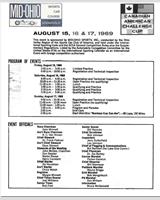 Schedule of Events - Can-Am Mid-Ohio 1969