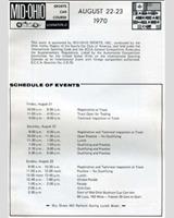 Schedule of Events - Can-Am Mid-Ohio 1970