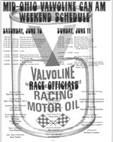 Schedule of Events - Can-Am Mid-Ohio 1978