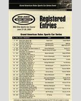 Entry List - Mid-Ohio 400 Kilometres 2003