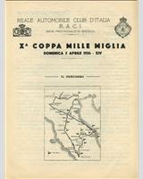 Programme Cover - Mille Miglia 1936