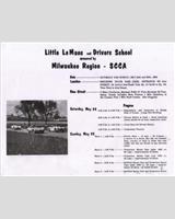 Schedule of Events - Milwaukee [Novice] 1958