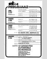 Schedule of Events - GP Monaco 1974