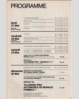 Schedule of Events - GP Monaco 1976