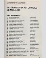Entry List - GP Monaco 1980
