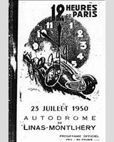 Programme Cover - Paris 12 Hours 1950
