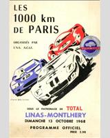Programme Cover - Paris 1000 Kilometres 1968
