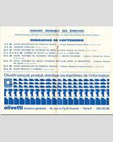 Schedule of Events - Coupes de Paris 1970