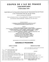 Schedule of Events - National Montlhéry [Gr.4/Gr.5/Gr.6] 1979