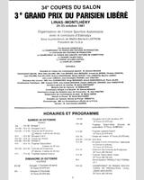 Schedule of Events - National Montlhéry [Gr.5/Gr.6] 1981