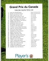Entry List - GP Canada 1978