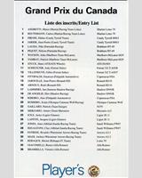 Entry List - GP Canada 1979
