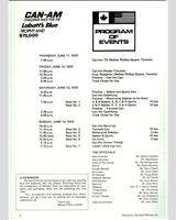 Schedule of Events - Can-Am Mosport 1970