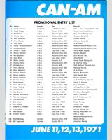 Entry List - Can-Am Mosport 1971