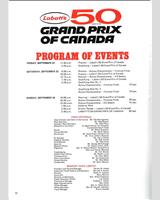 Schedule of Events - GP Canada 1972
