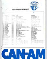 Entry List - Can-Am Mosport 1973
