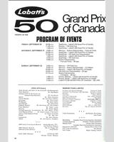 Schedule of Events - GP Canada 1974