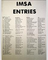 Entry List - Mosport 100 Miles 1975